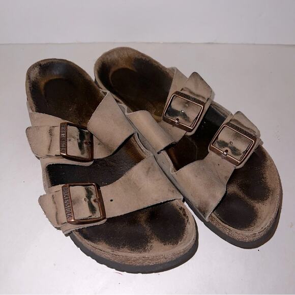 Birkenstock Shoes - BIRKENSTOCK leather boho  summer vacation slides 8